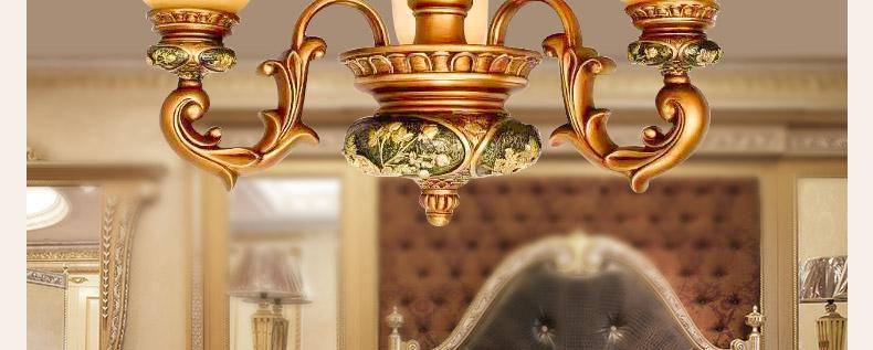 科满欧式吊灯客厅灯 奢华复古创意复式楼卧室灯树脂大气餐厅灯饰